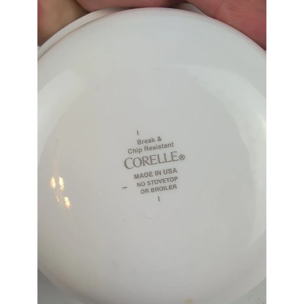 Lot of 3 Vintage Corelle White w/Blue Rim Blue Line 6.25” Cereal Soup Bowls